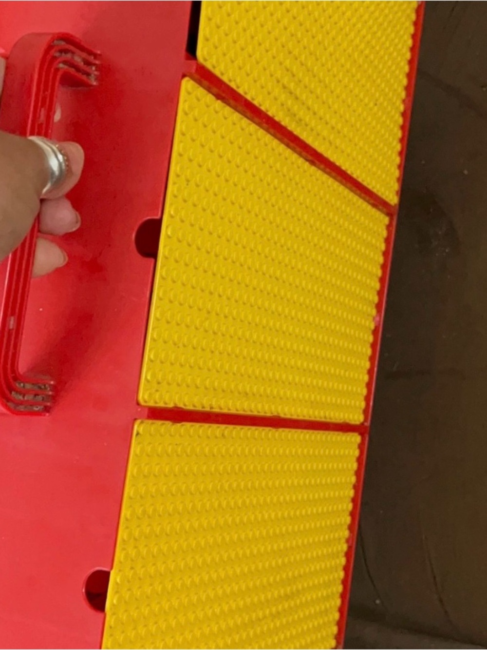 Modular Red Storage Case with Yellow Building-Block Panels - Picture 4 of 5